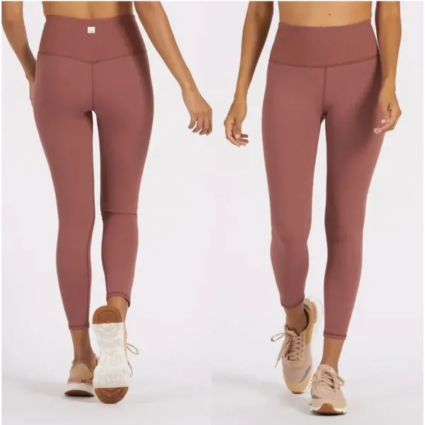 VUORI Rib Studio Marsala Pink High Rise 7/8 Leggings Womens Medium - Image 2