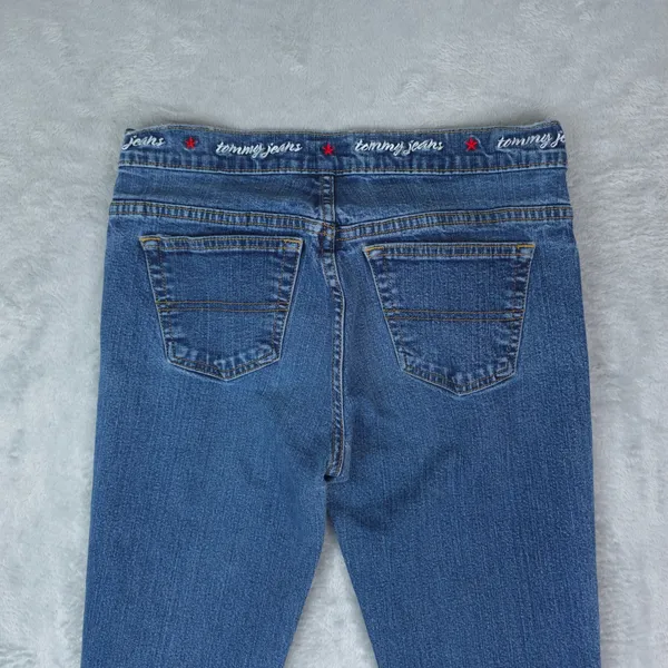 Tommy Jeans Hilfiger Women Size 7/31 Embroidered Waistband Bootcut Y2K Vintage - Image 4