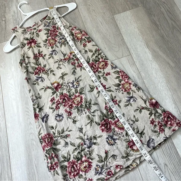 All that jazz Vintage Floral Dress shift mini womens Beige size 9/10 cottage prairie romantic - Image 5