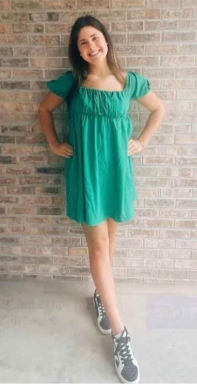 American Threads green mini dress - Image 2
