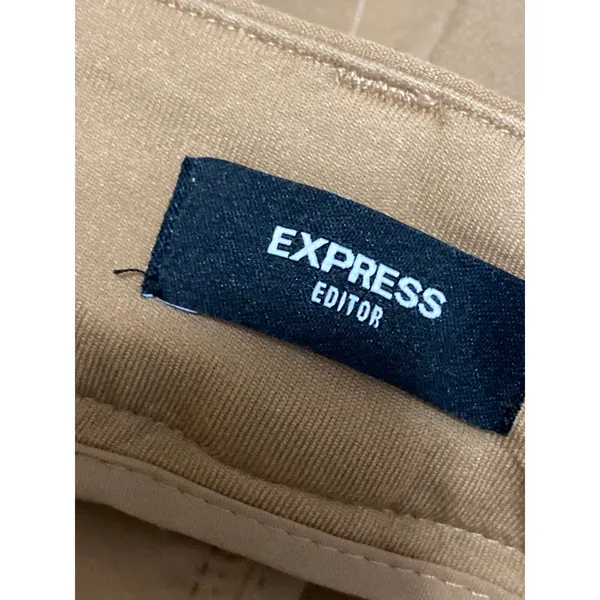 Express Editor Women's Tan Beige Khaki High Rise Flare Trousers Pants Size 6 - Image 3