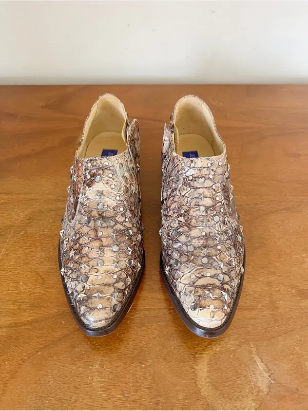 Jimmy Choo x H&M • snakeskin ankle bootie western reptile studded cowgirl - Image 4