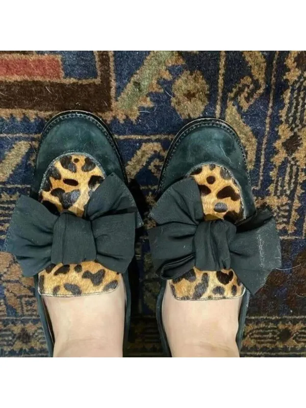 Botkier Violet Black Animal Printed Loafer Shoes Flats Work Career - Image 2