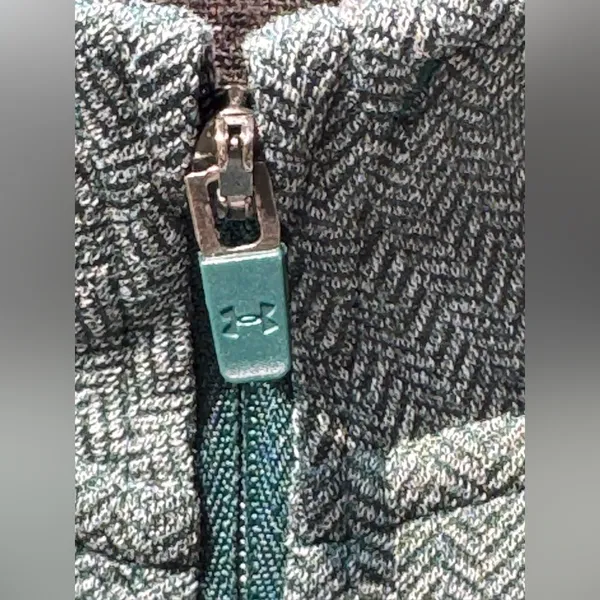 Under Armour Threadborne Teal Herringbone Quarter-Zip EUC Medium - Image 6