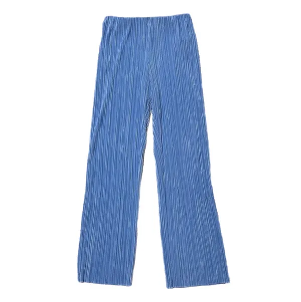 NWT XS Calvin Klein Women’s Plisse Pull On Pants Trousers Moderate Blue Pleated - Image 5