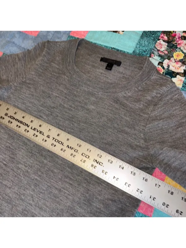 J.Crew $120 Women's S 100% Merino Wool Sweater Cozy Size Small Gray - Image 9