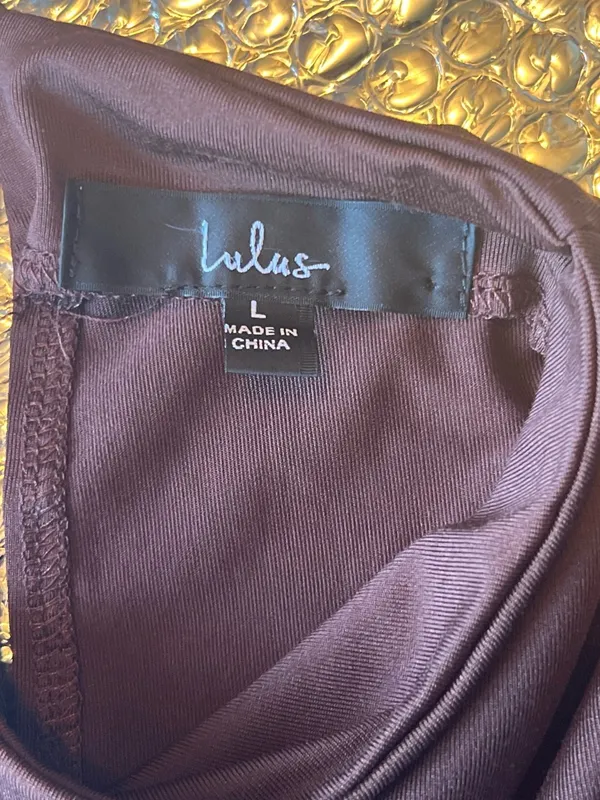 NWOT Lulus Long Sleeve Mock Neck Bodysuit - Deep Chocolate Brown Size L - Image 2