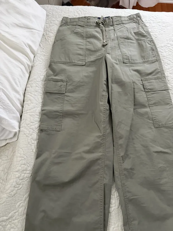 Hollister adjustable waist baggy cargo pants size small long - Image 4