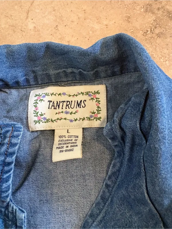 Embroidered Denim Button - Image 2