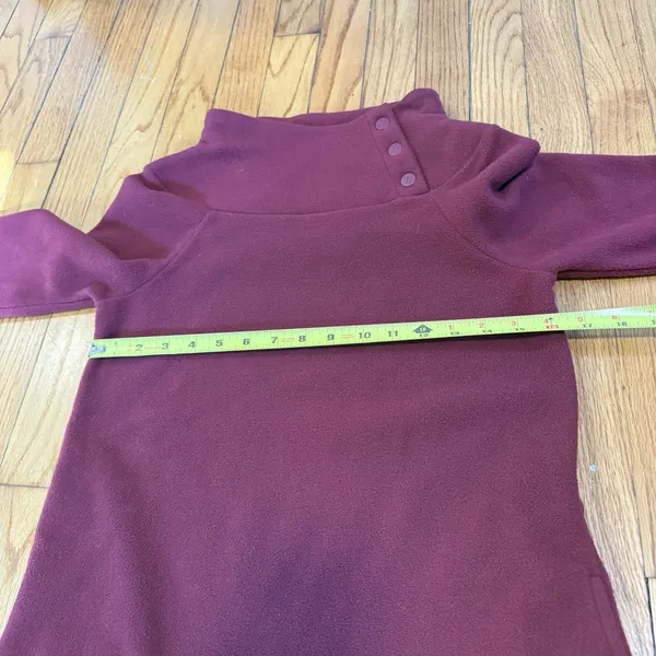 Dudley Stephens Marielle Mock‎ Snap Neck Red Vello Fleece Size XS - Image 7
