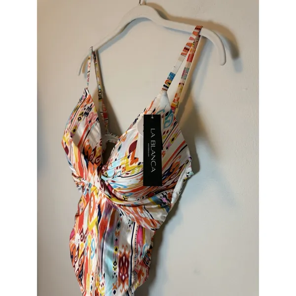 LA BLANCA 'Desert Dream' Twist Keyhole 1-Piece Swimsuit Size 14 Multi $130 NWT - Image 8