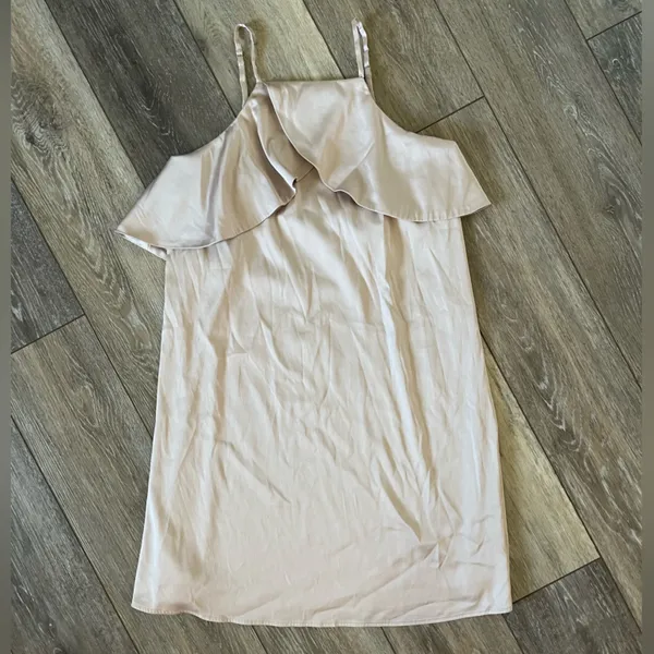 Lulus Spice Twirl Light Beige Satin Mini Dress - Image 5
