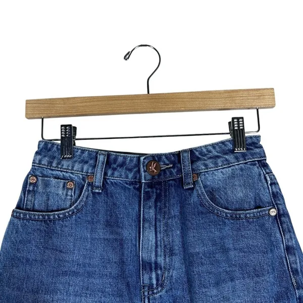 One Teaspoon Legend Distressed Frayed Denim Shorts Blue Boho Edgy Size 22 - Image 4