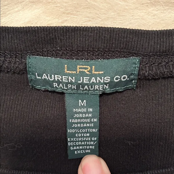 Ralph Lauren Black Long Sleeve Tee Size Medium - Image 2