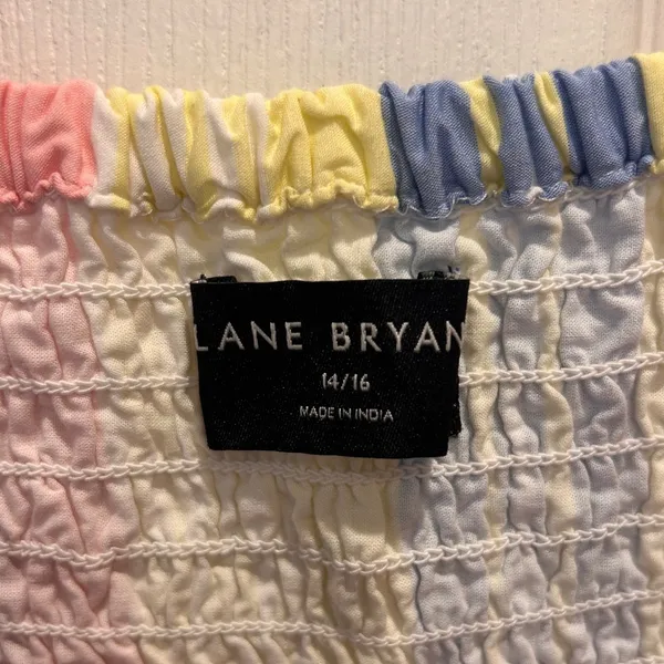 Lane Bryant Womens Plus‎ 14/16 Striped Cotton Smocked Tiered Maxi Dress Pockets - Image 7