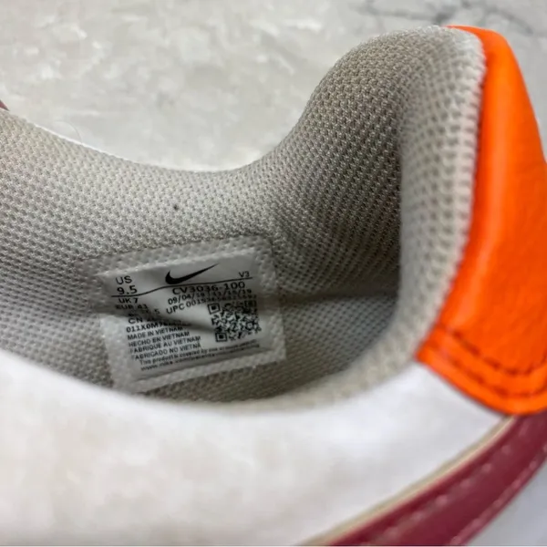 NIKE AIR FORCE 1 9.5 SAGE LOW Women's Athletic Sneakers White Pink Orange - Image 11