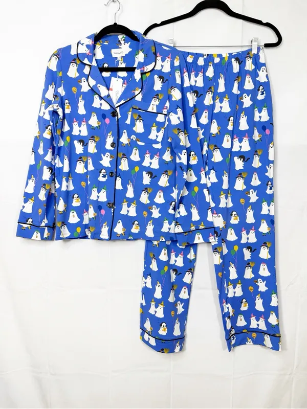 Bedhead PJs X Anthropologie That’s The Spirit Ghost Halloween Classic Jersey Set - Image 3