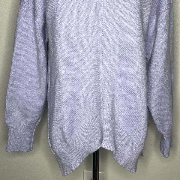 Maeve Anthropologie Lilac Crystal Mock Neck Tunic Sweater Stretch Knit - Image 8