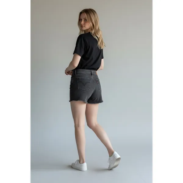 Levis Womens Shorts Black Size 30 Mid Length Zip Fly Stretch Fabric 29 Inseam - Image 8