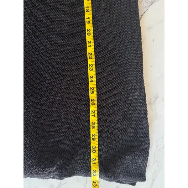 WeWoreWhat‎ Black Open Knit Crochet Midi Skirt Cover Up XL Tassel Drawstring - Image 5