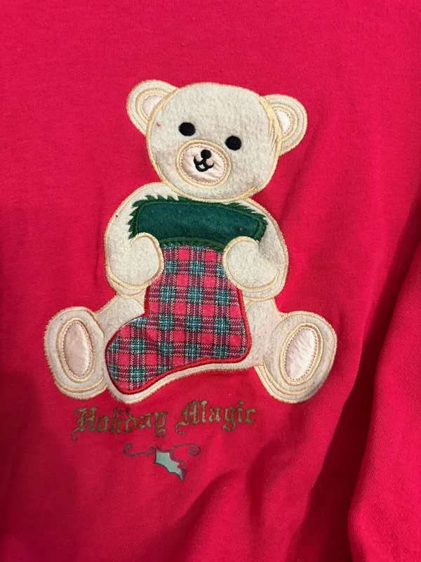 Vintage Honors Holiday Bear Red Sweatshirt - Holiday Magic - Image 2
