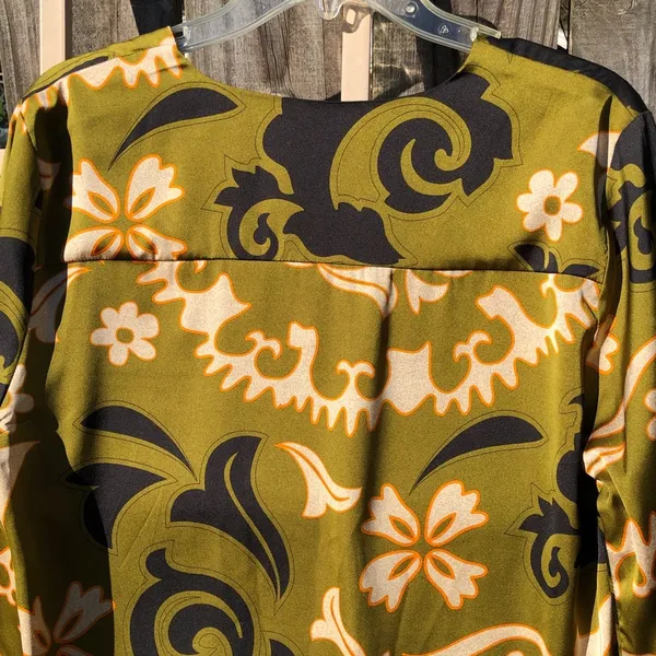 Rachel Zoe Blouse Satin Floral Long Sleeve L - Image 7