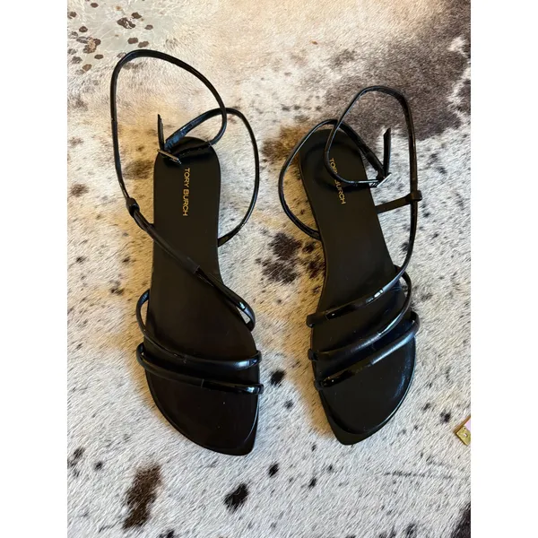 TORY BURCH Split Mignon Multi strap‎ Sandals Size 8.5 In Black - Image 2