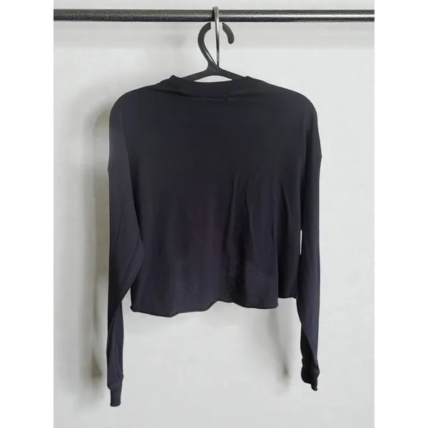 Out From Under‎ Urban Outfitters Black Long Sleeve Cropped Top Size SP - Image 2
