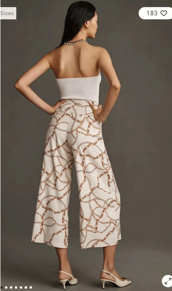 Anthropologie Maeve Printed Palazzo Pants Chain Print 6 - Image 2
