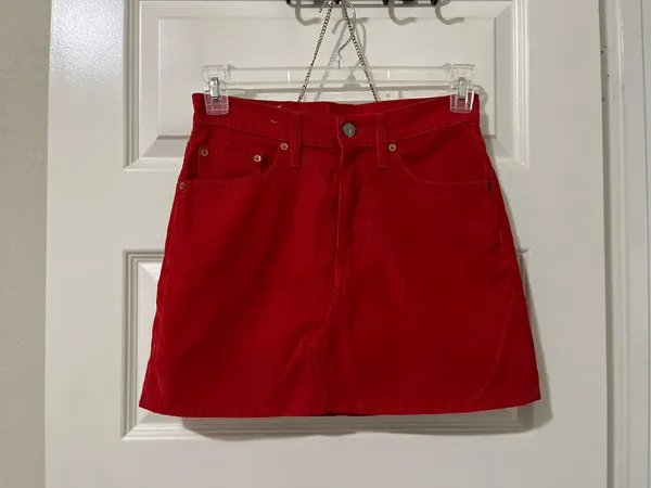 Levi’s Corduroy Mini Skirt Sz 27 Red - Image 9