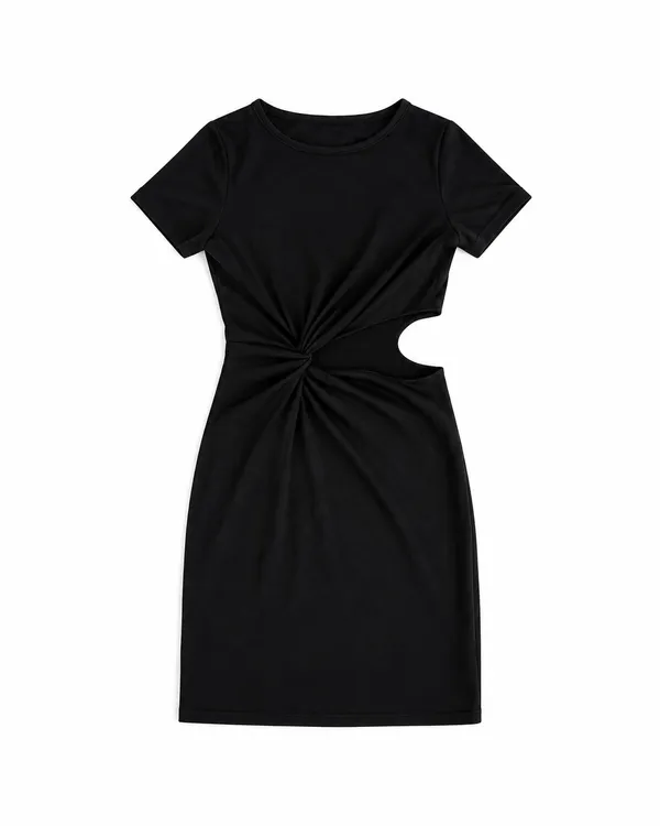 SHEIN Black Twist Cut Out Bodycon Mini Dress Size S - Image 2