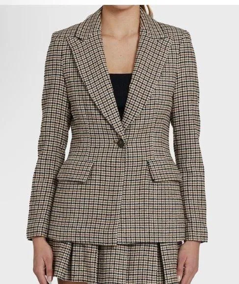 Amanda Uprichard Houndstooth Blazer - Image 4