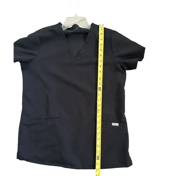 FIGS Casma Pocket Scrub Top Black Large V-Neck Technical Collection Women's Sm - Image 5