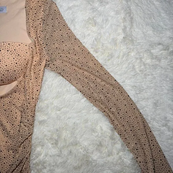 Oh Polly Embellished Gold Dress Bodycon Sweetheart‎ ( few stones off ) USA 8 - Image 5
