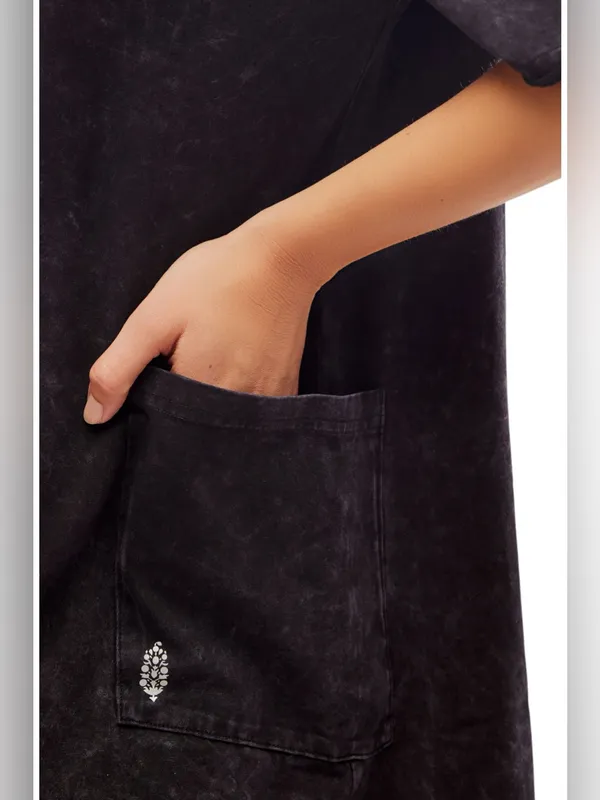 NEW Free People FP Movement Hot Shot Tee Romper – Washed Black | Size - XS - Image 11