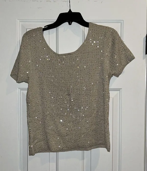 Talbots Gold Sequin Top - Image 4