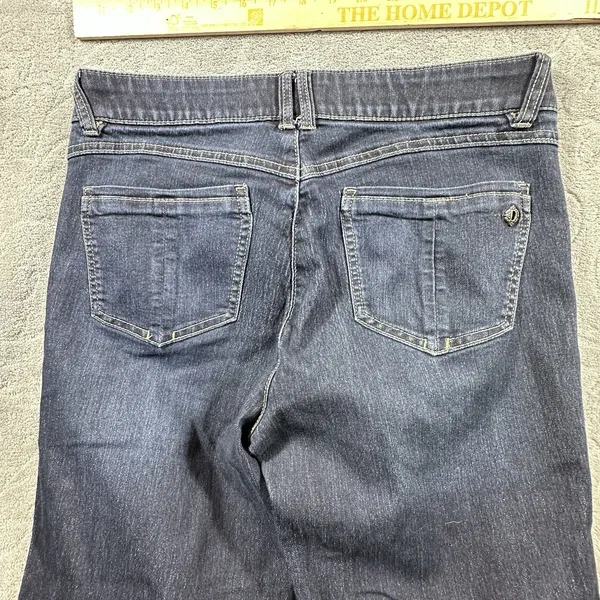 Democracy Ab Solution Bootcut Jeans Womens 10 Stretch Distressed Rips Boho Dark - Image 10