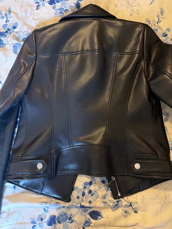 Michael Kors Women’s Black Leather Moto Jacket - Image 2