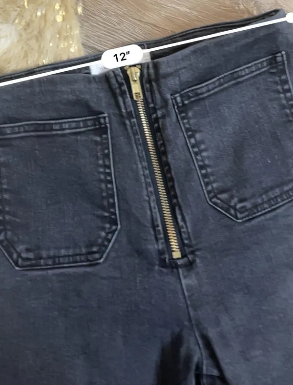 Honey Punch High Rise Zipper Black Flare Jeans - Image 3