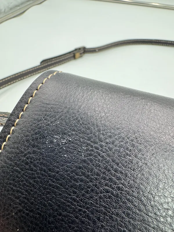 Vintage Firenze Fratellini Genuine Leather Black Crossbody Bag Made in Italy - Image 12