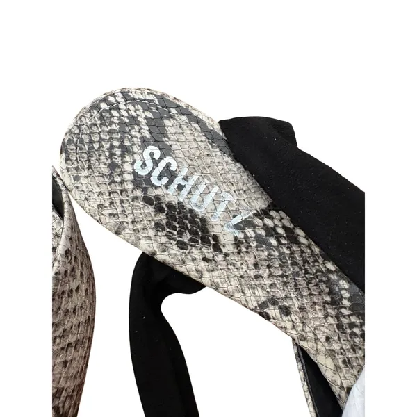 Schutz Barbrah Snake Print Leather Ankle Wrap Pointed Toe Flats Womens 6B NWT - Image 5