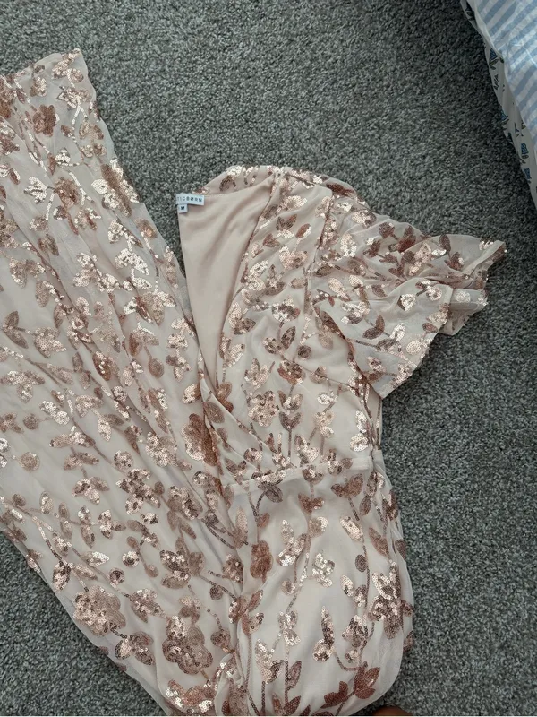 Baltic Born Esme Sequin Dress I Rose Gold Size Medium - Image 8