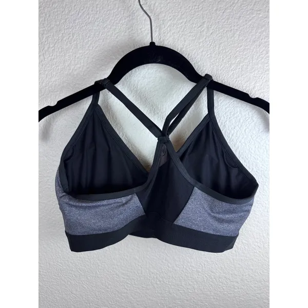 Athletic Works‎ Sports Bra Medium Gray Black Minimalist Activewear Athleisure - Image 2