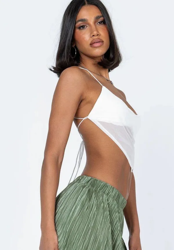 Princess Polly White Backless Tie Top - Image 4