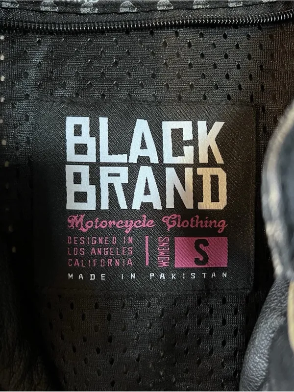 BLACK BRAND LEATHER MOTORCYCLE JACKET WOMEN'S CHARMER BLACK SIZE S/M Ret. $300 - Image 12