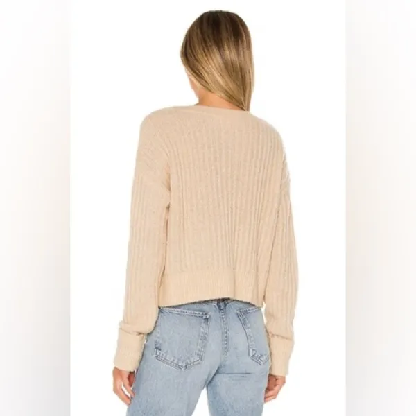 Lovers and Friends Neutral Oat Beige Knit Button Caroline Cardigan Wool Blend‎ - Image 5