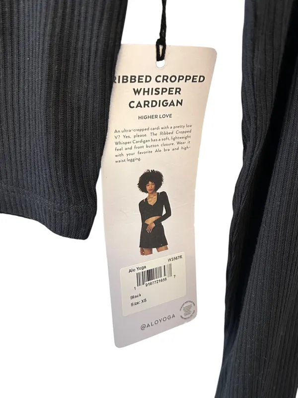 Black XS cropped whisper cardigan NWT Sold Out - Image 5