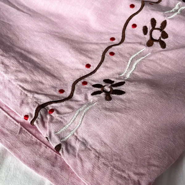 Princess Polly Pink Embroidered Shorts Size US 4 Linen Blend Boho Summer - Image 2