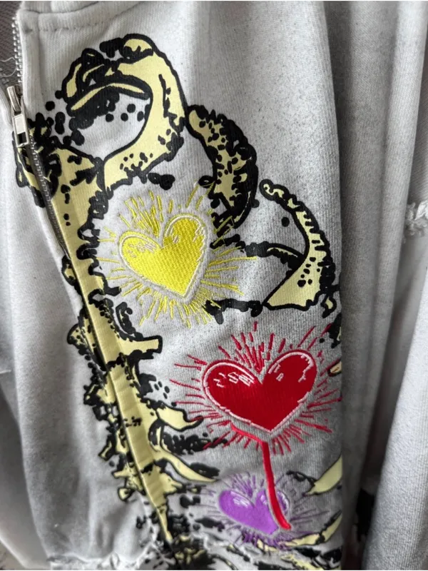 FROM THE TRENCHEZ "WITH PAIN" WHITE Set - Jacket & Sweatpants XL New - Image 5