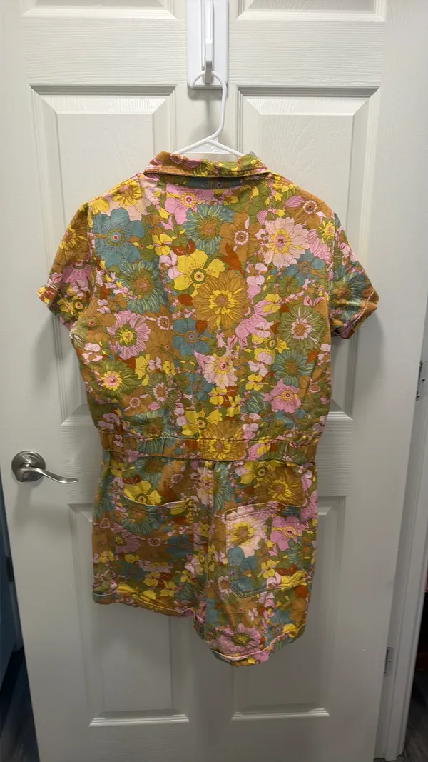 Show Me Your Mumu Cannon Romper Floral Groovy Blooms Denim XL - Image 4
